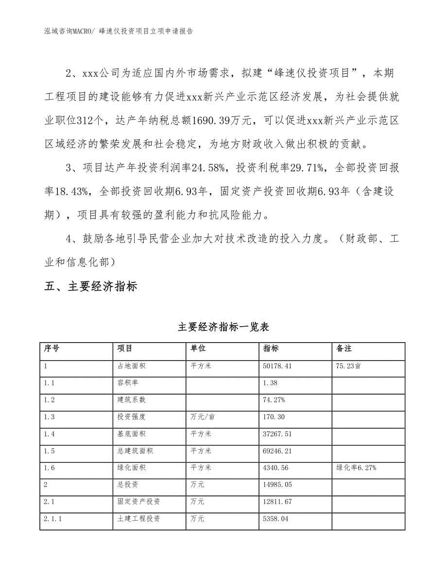 峰速仪投资项目立项申请报告_第5页