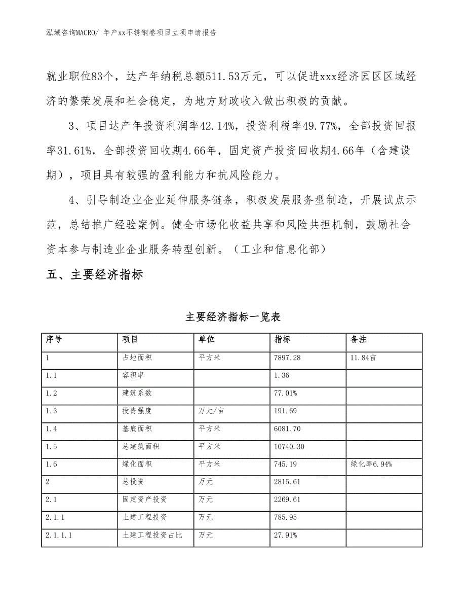 年产xx不锈钢卷项目立项申请报告_第5页