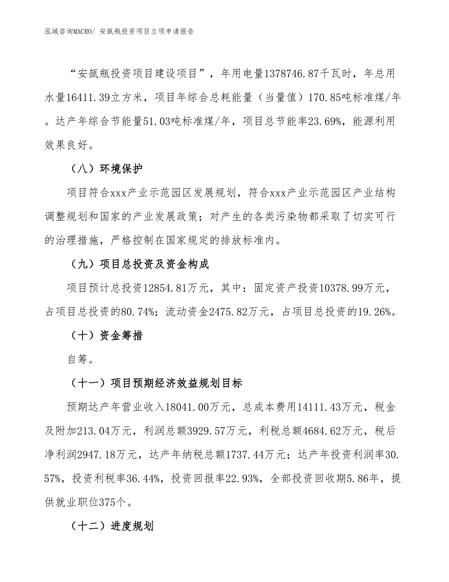 安瓿瓶投资项目立项申请报告_第3页