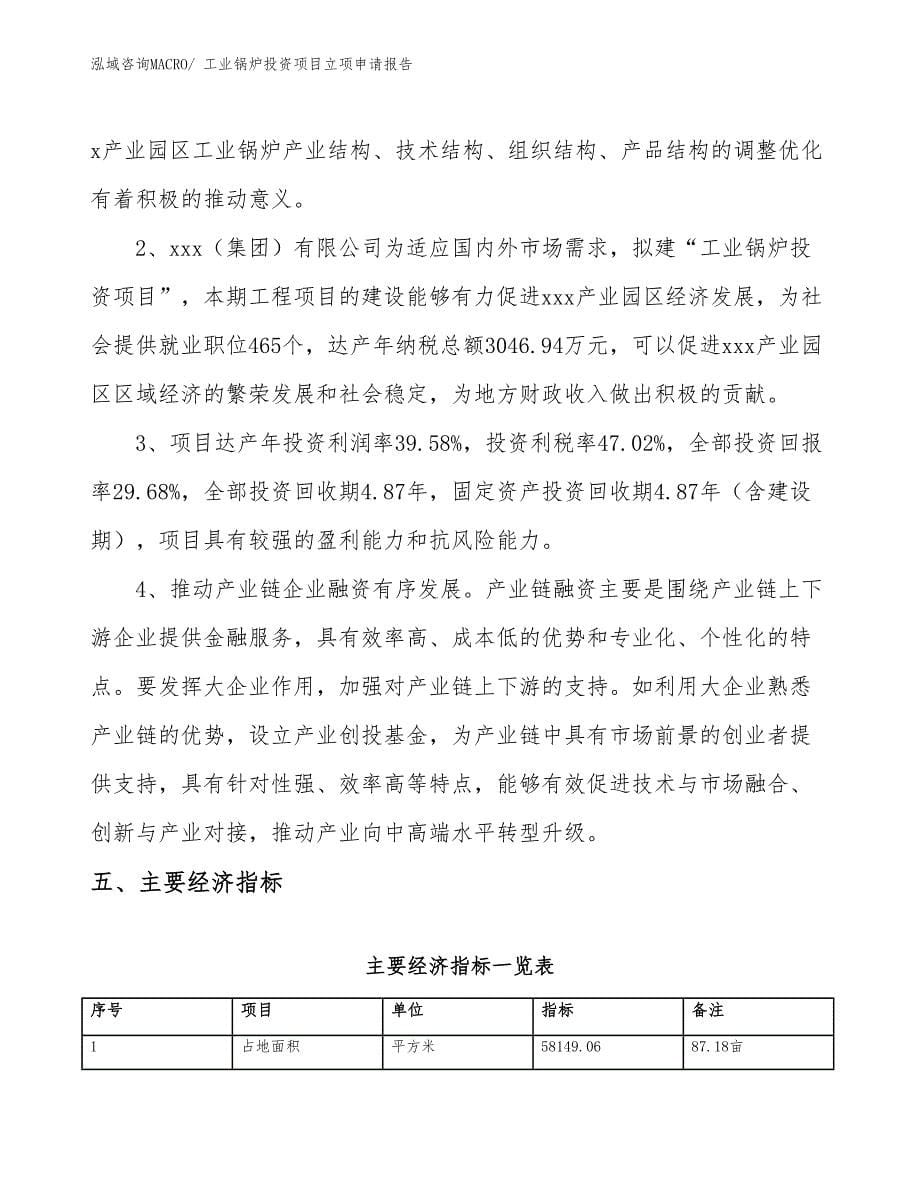 工业锅炉投资项目立项申请报告_第5页