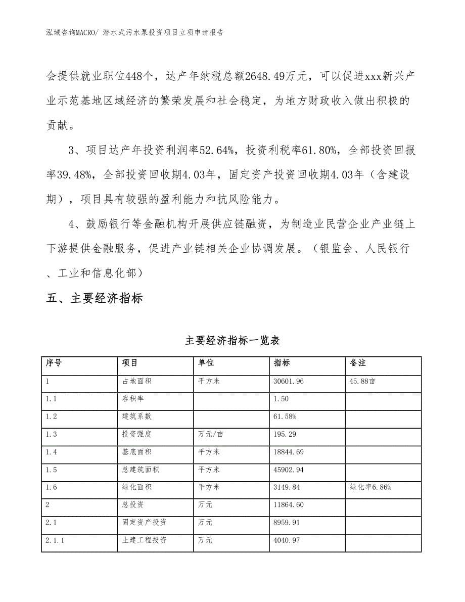 潜水式污水泵投资项目立项申请报告_第5页