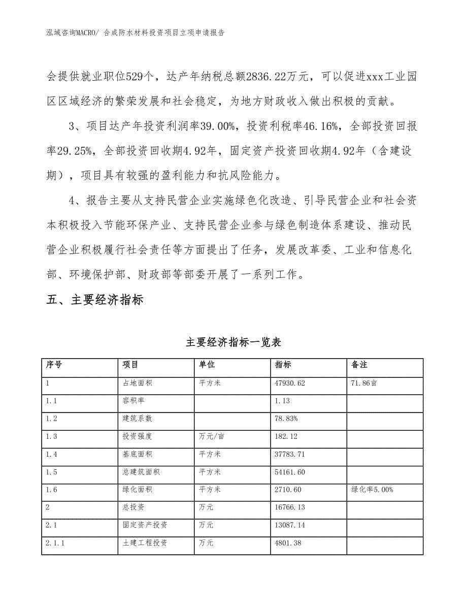 合成防水材料投资项目立项申请报告_第5页