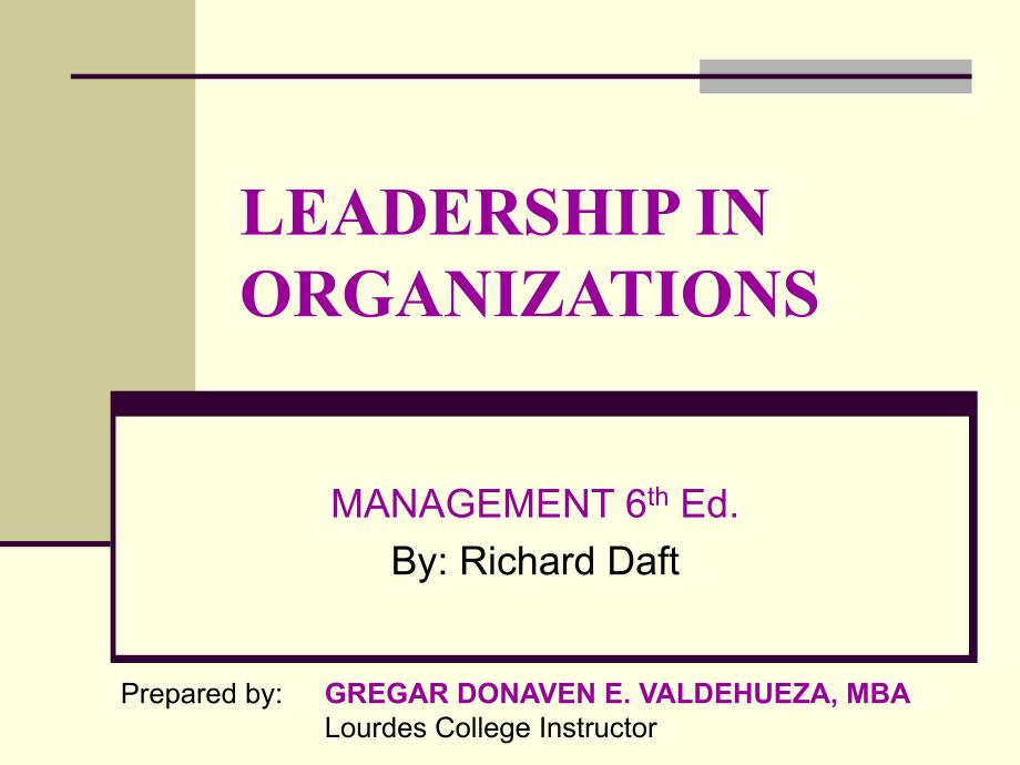 领导力培训leadership in organizations_第1页