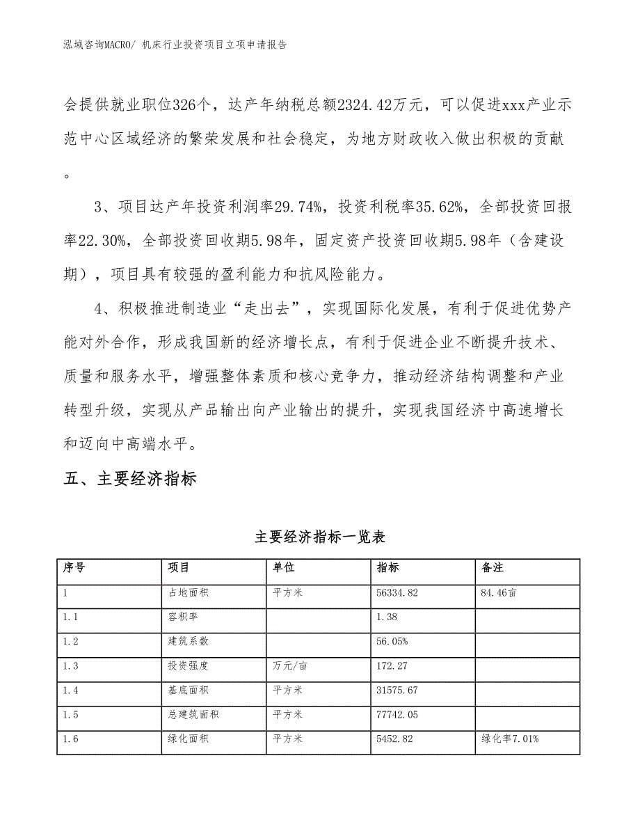 机床行业投资项目立项申请报告_第5页