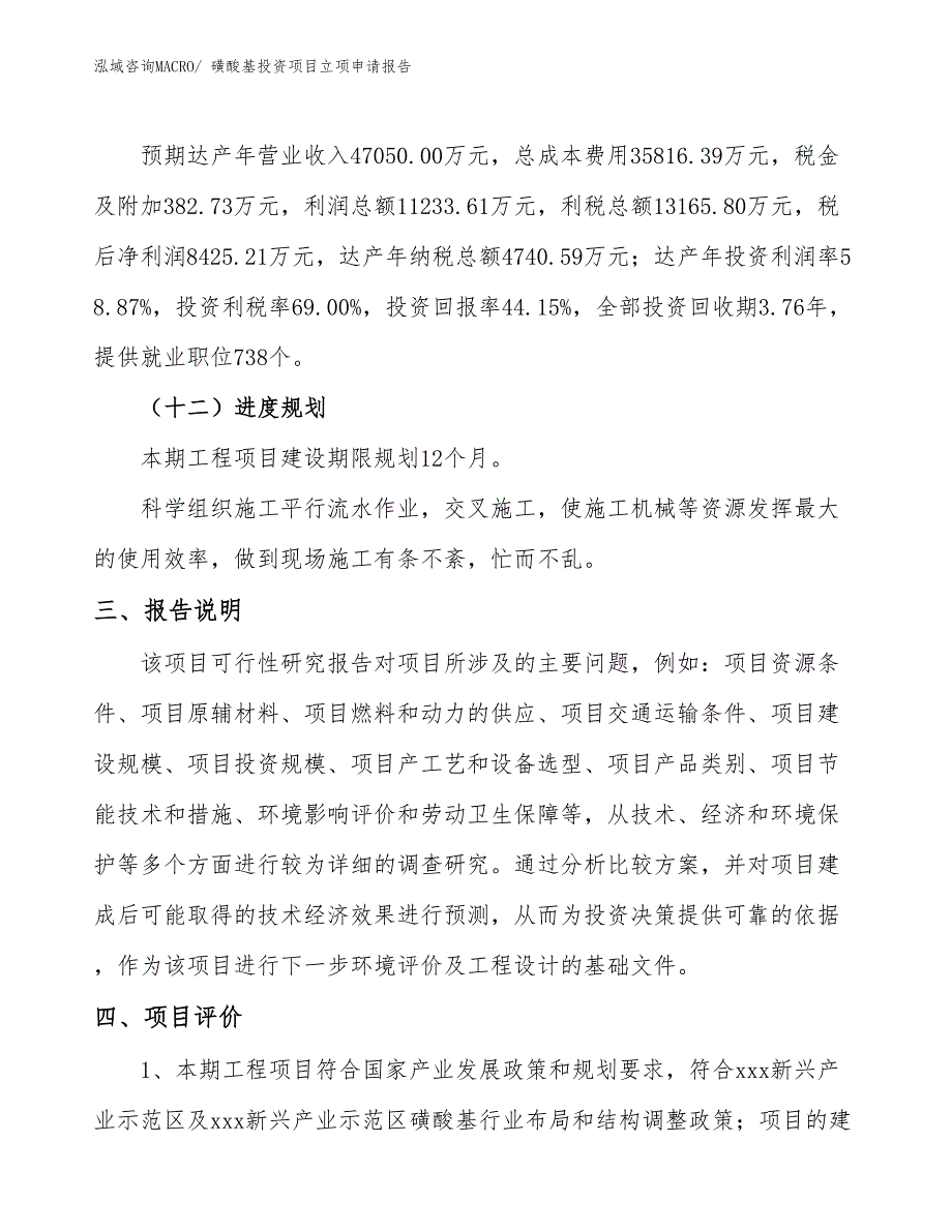 磺酸基投资项目立项申请报告_第4页