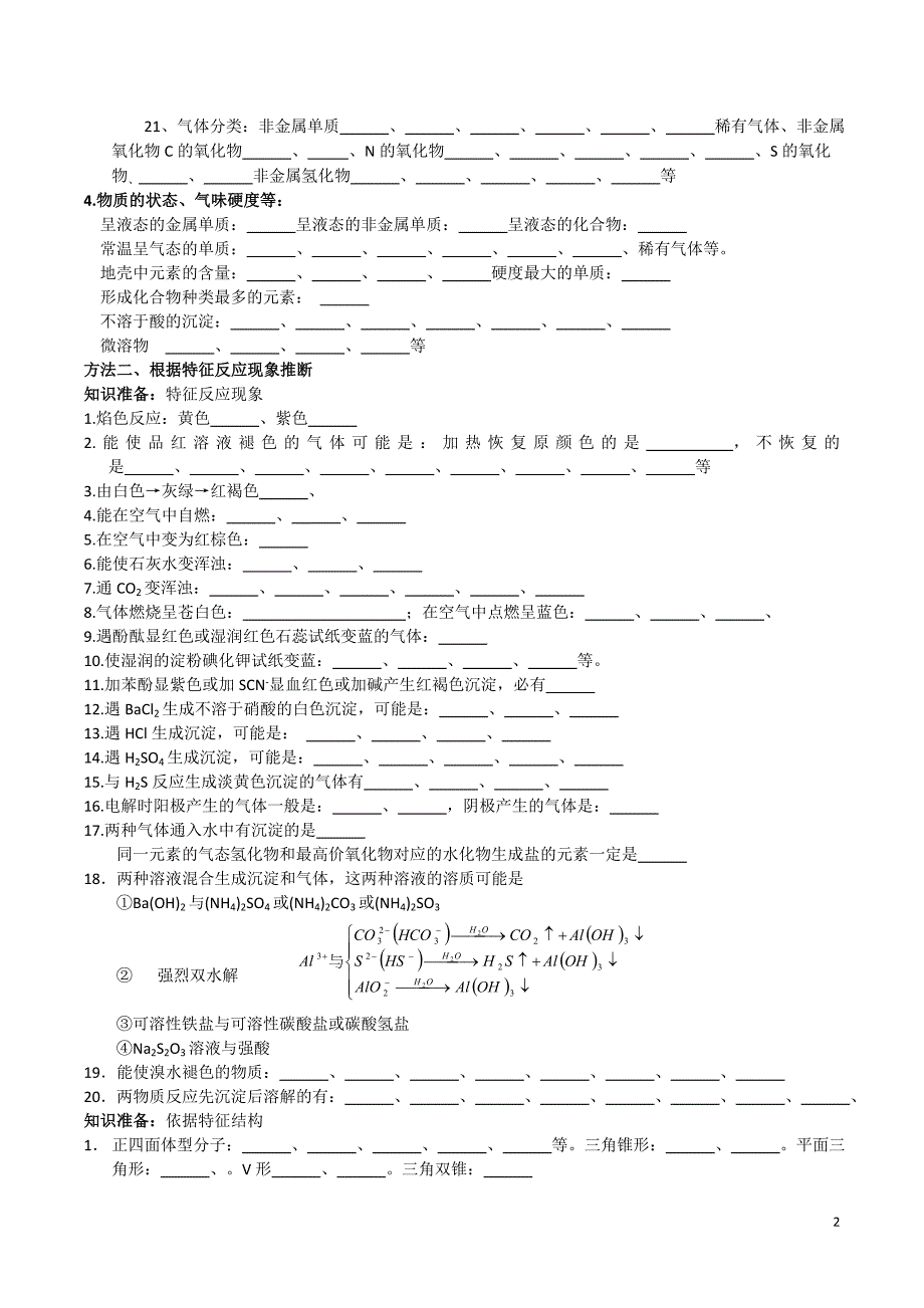 无机框图推断题题眼集锦_第2页