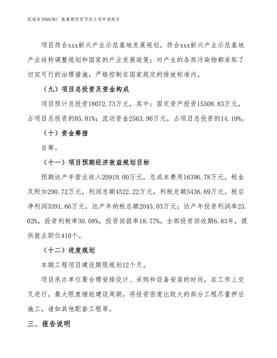 氨基锂投资项目立项申请报告_第4页