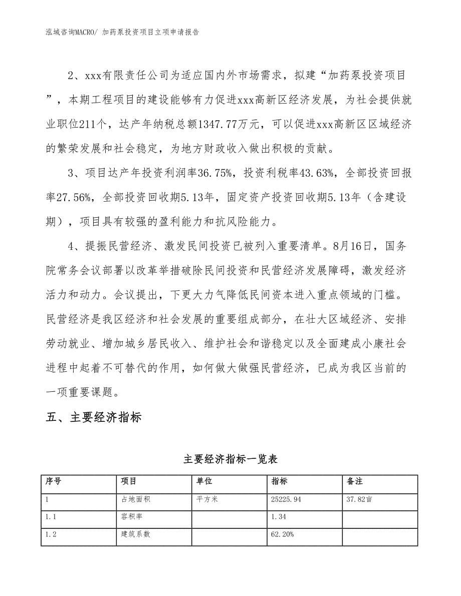 加药泵投资项目立项申请报告_第5页