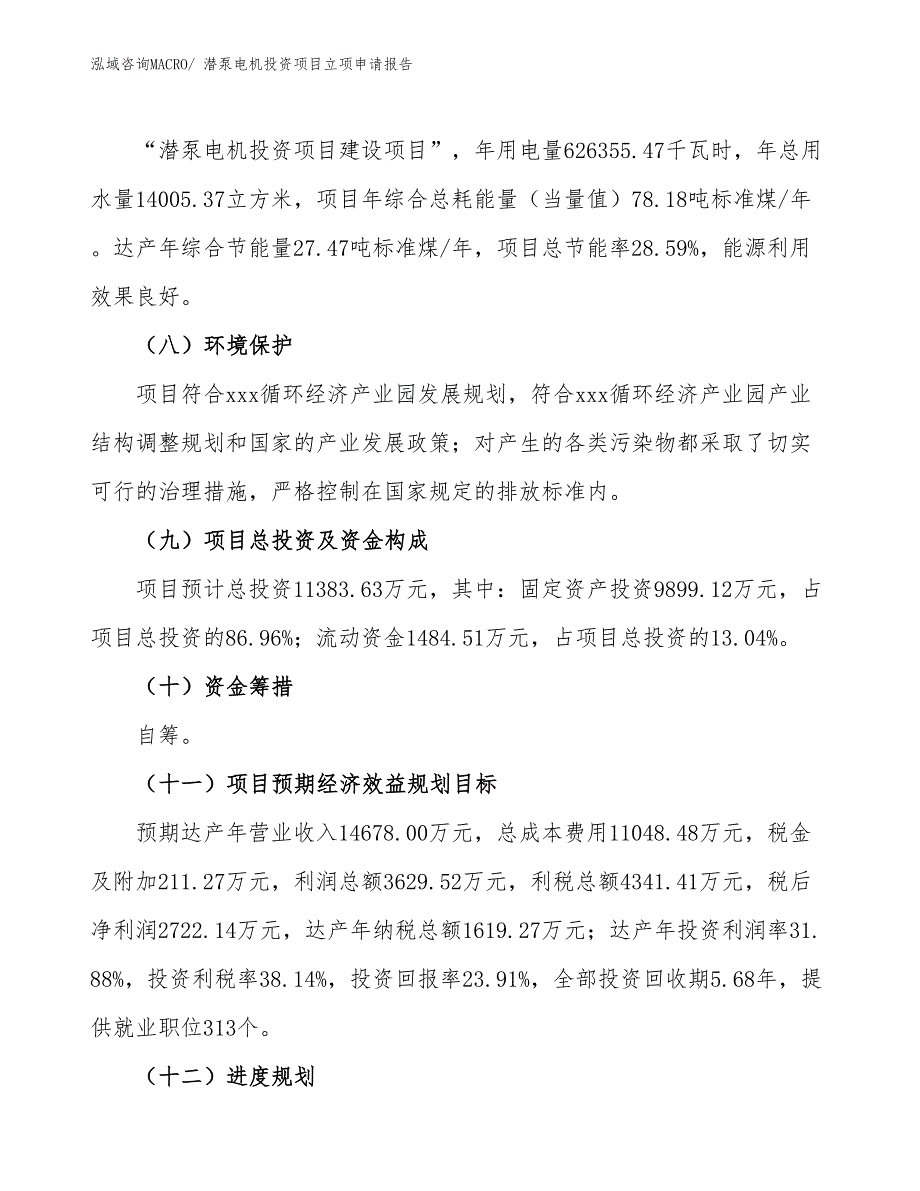 潜泵电机投资项目立项申请报告_第3页