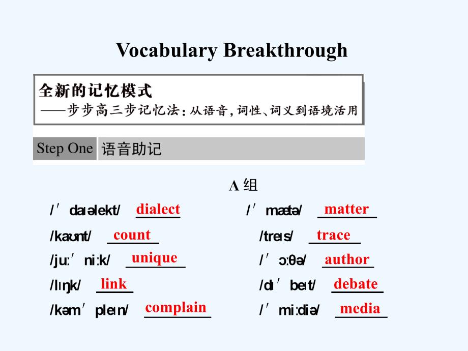 外研版高中英语选修8 module 4《which english》（vocabulary）ppt课件_第1页