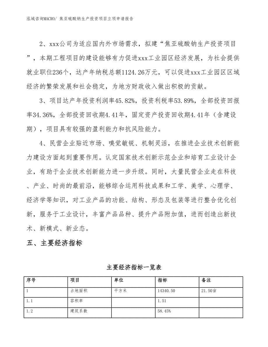焦亚硫酸钠生产投资项目立项申请报告_第5页