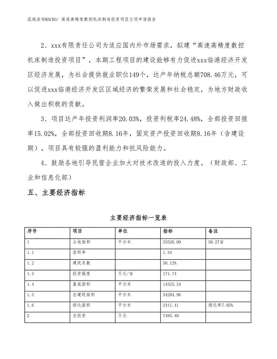 高速高精度数控机床制造投资项目立项申请报告_第5页