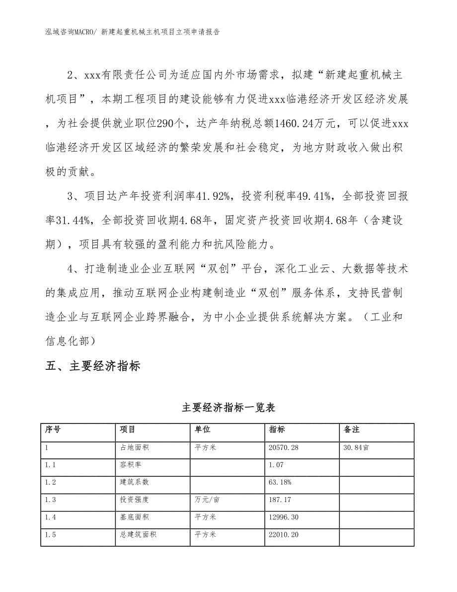 新建起重机械主机项目立项申请报告_第5页