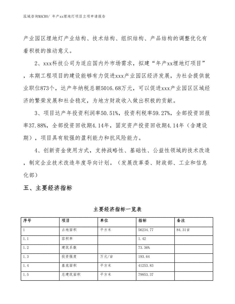 年产xx埋地灯项目立项申请报告_第5页