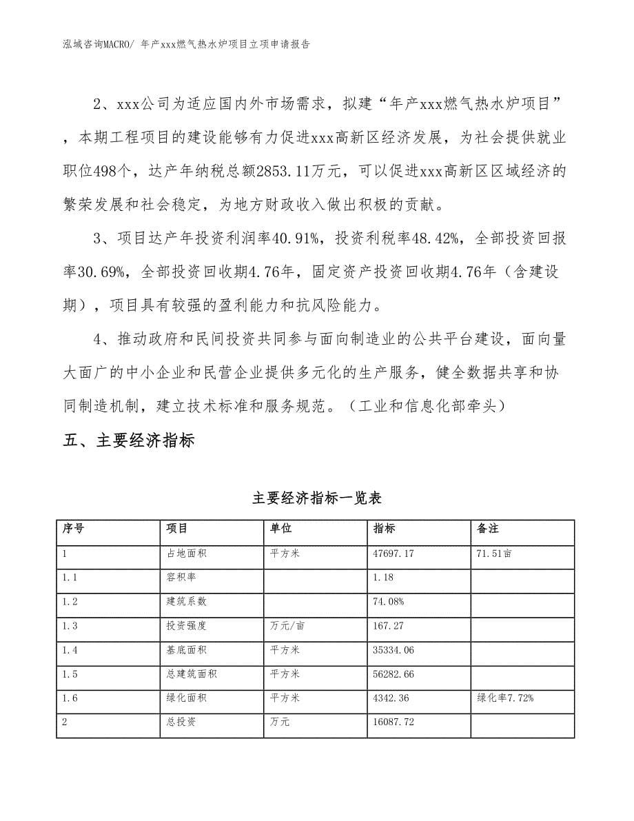 年产xxx燃气热水炉项目立项申请报告_第5页