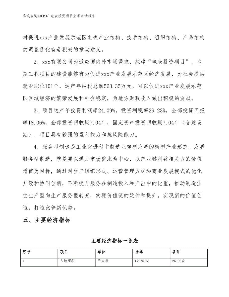 电表投资项目立项申请报告_第5页