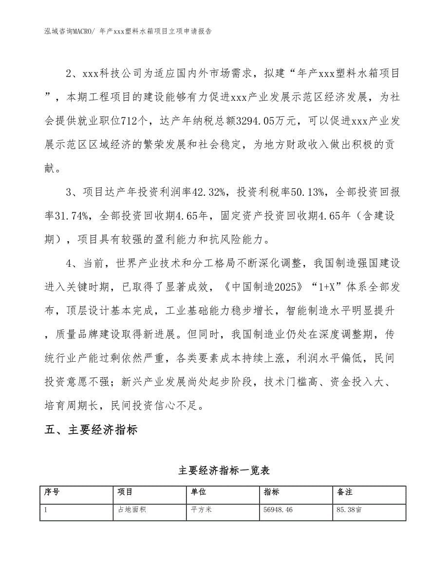 年产xxx塑料水箱项目立项申请报告_第5页