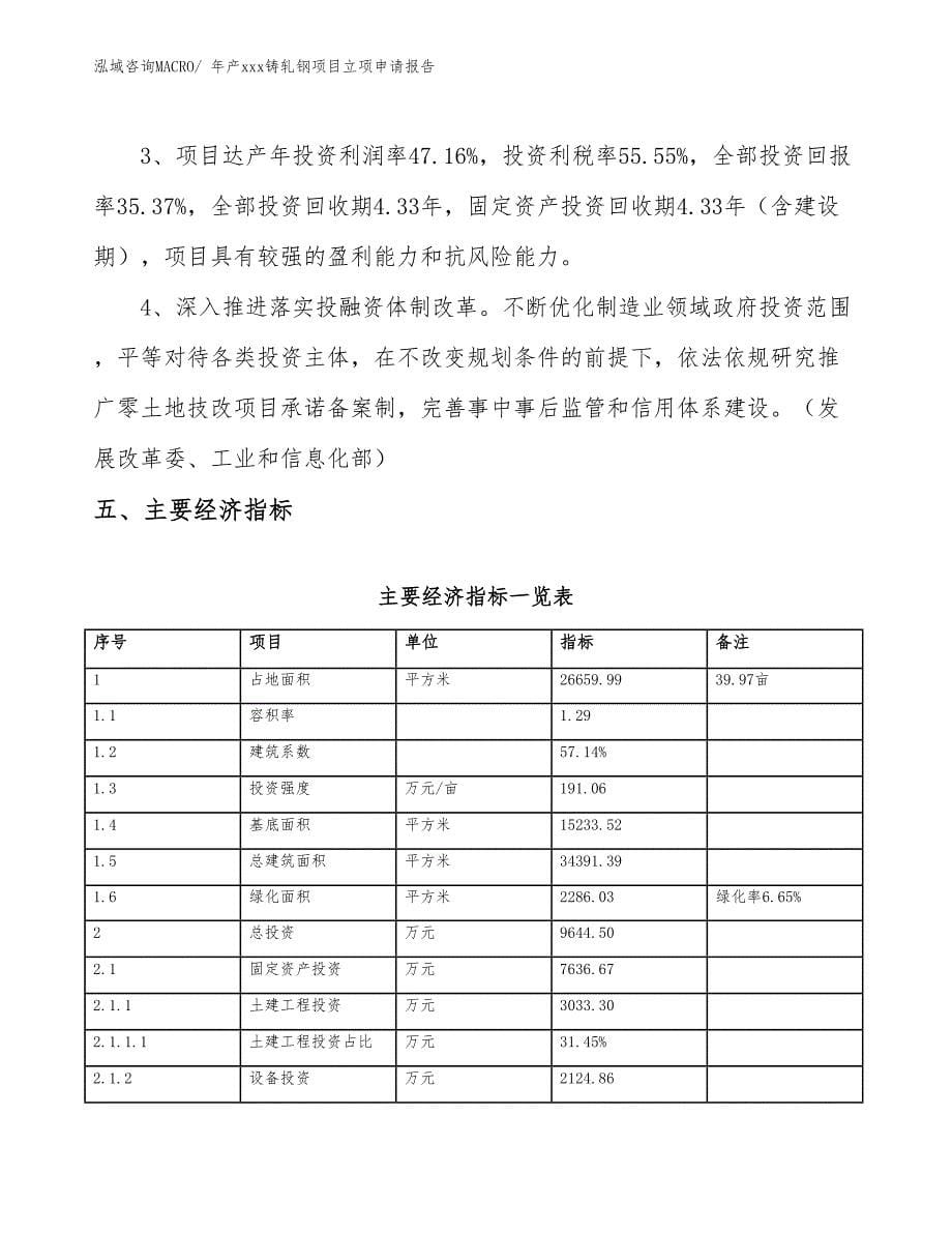 年产xxx铸轧钢项目立项申请报告_第5页