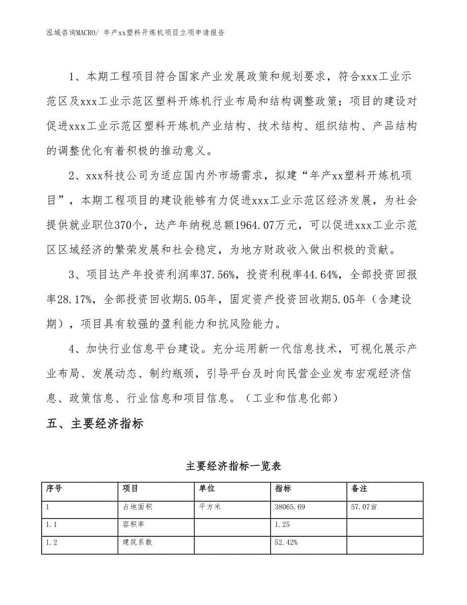 年产xx塑料开炼机项目立项申请报告_第5页