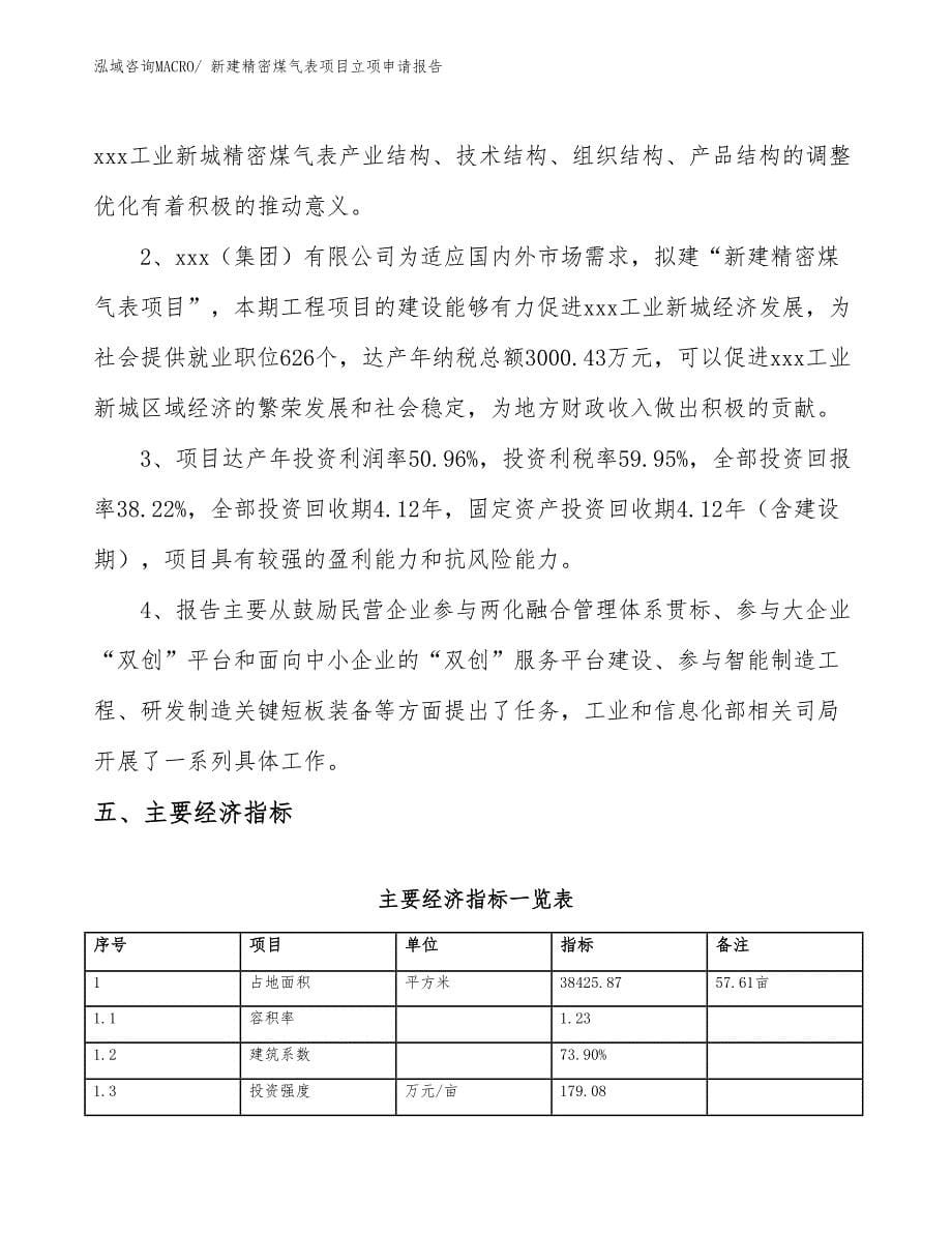 新建精密煤气表项目立项申请报告_第5页