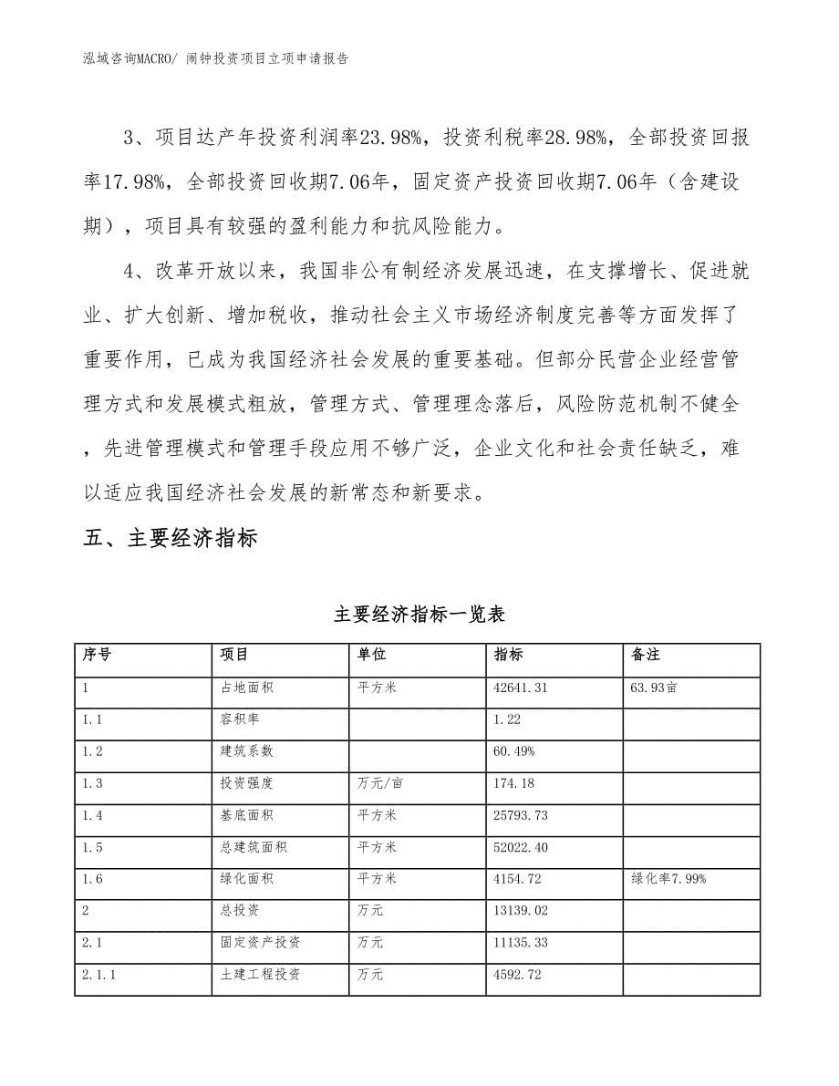 闹钟投资项目立项申请报告_第5页