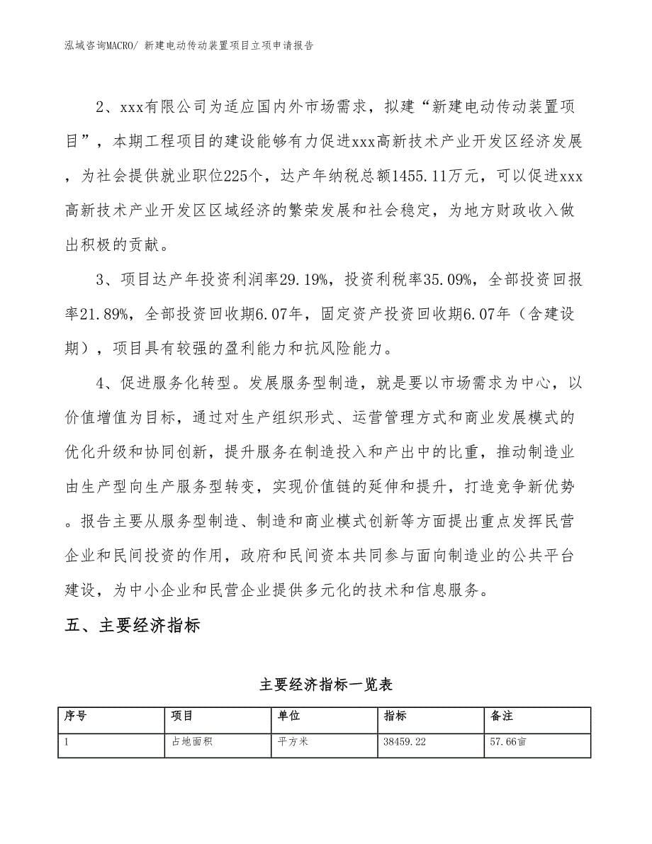 新建电动传动装置项目立项申请报告_第5页