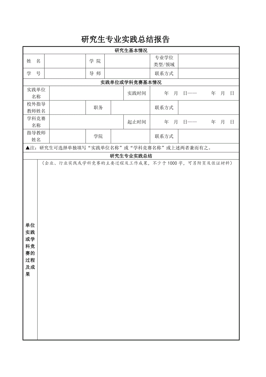 研究生专业实践总结报告_第1页