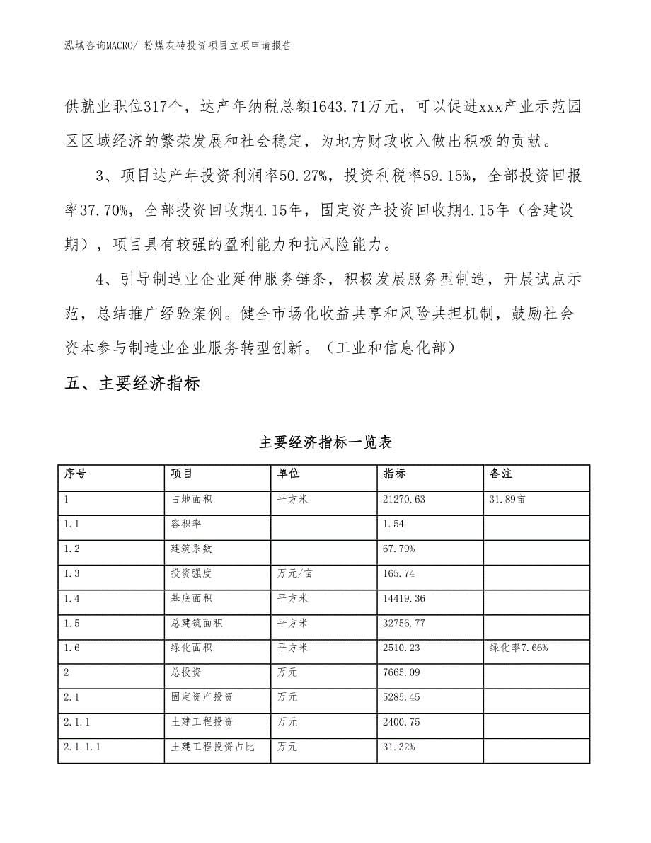 粉煤灰砖投资项目立项申请报告_第5页