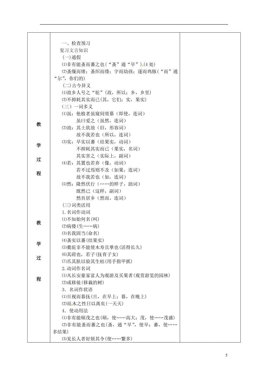 高二语文《种树郭橐驼传》教案华东师大版_第5页