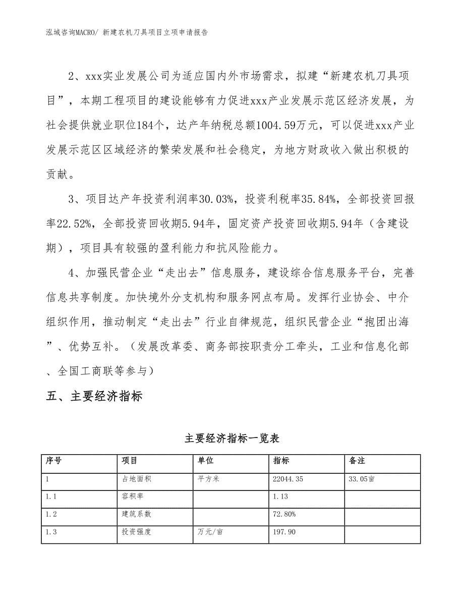 新建农机刀具项目立项申请报告_第5页