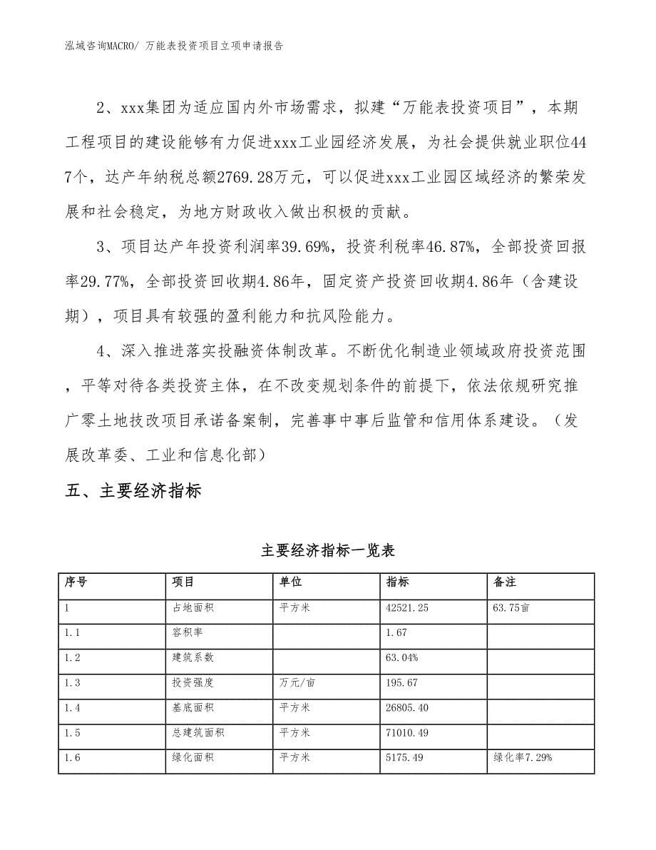 万能表投资项目立项申请报告_第5页