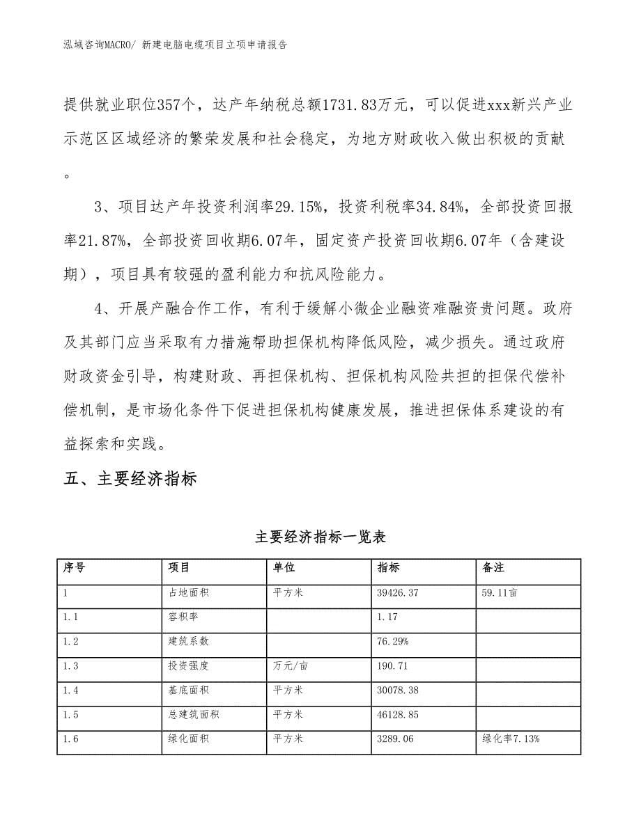 新建电脑电缆项目立项申请报告_第5页