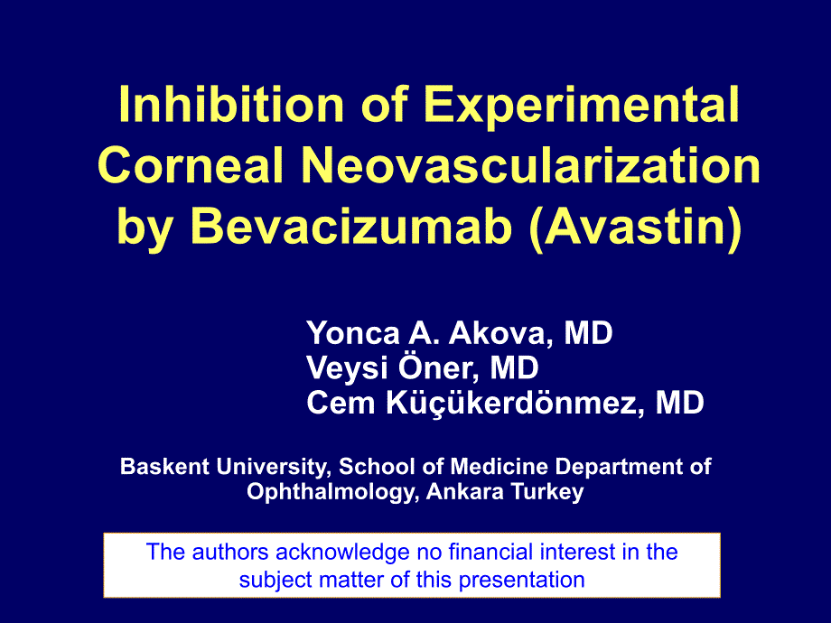 inhibition of experimental corneal neovascularization by 实验性角膜新生血管的抑制作用_第1页