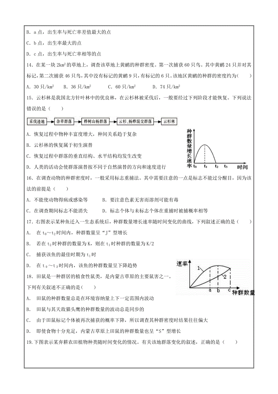 江苏省七校联盟2018-2019学年高二上学期期中联考生物试题（选修）---精校Word版含答案_第4页