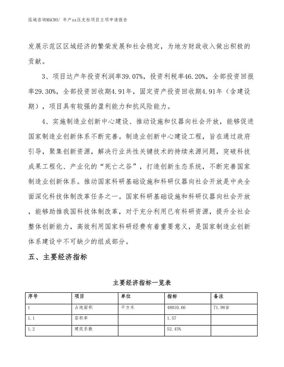 年产xx压支柱项目立项申请报告_第5页