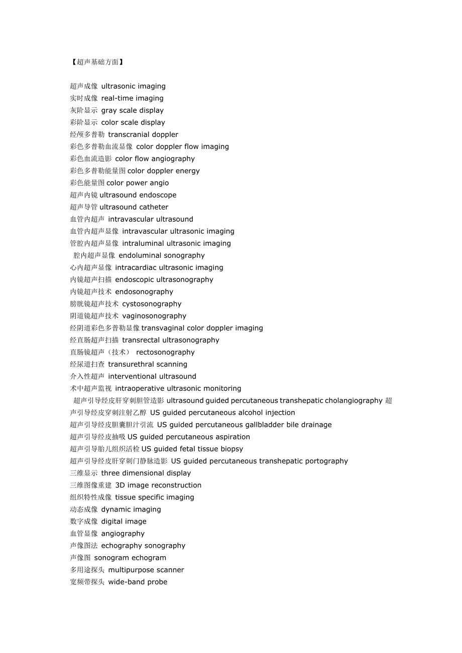 《超声医学词汇》word版_第1页