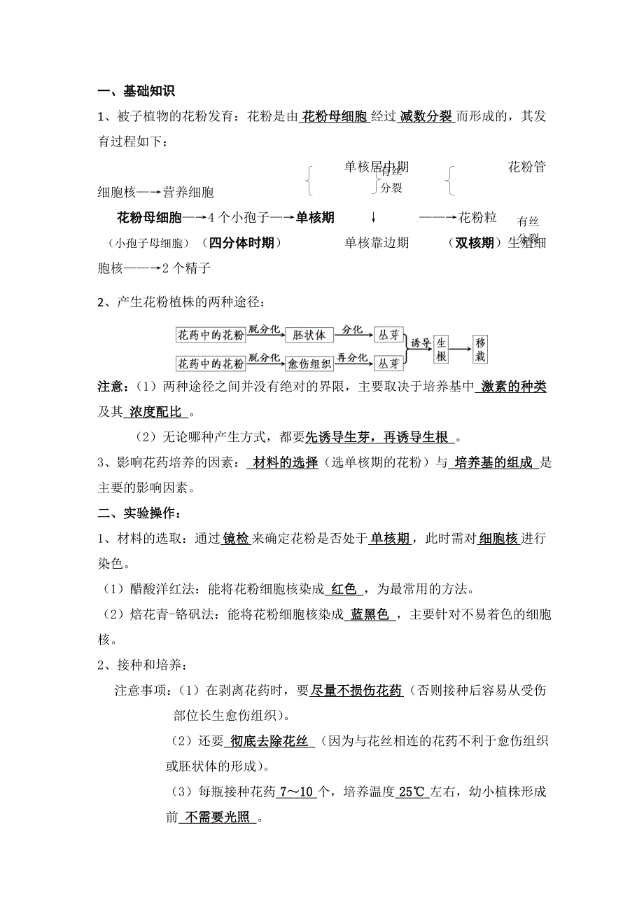 湖南省新田县第一中学2016届高三艺术生生物复习植物的组织培养技术（学案）---精校解析Word版_第3页