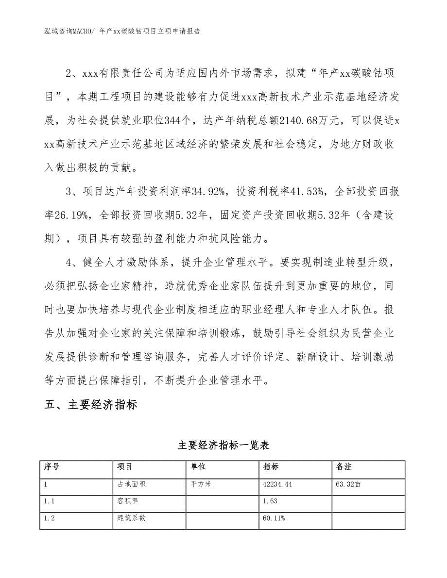 年产xx碳酸钴项目立项申请报告_第5页