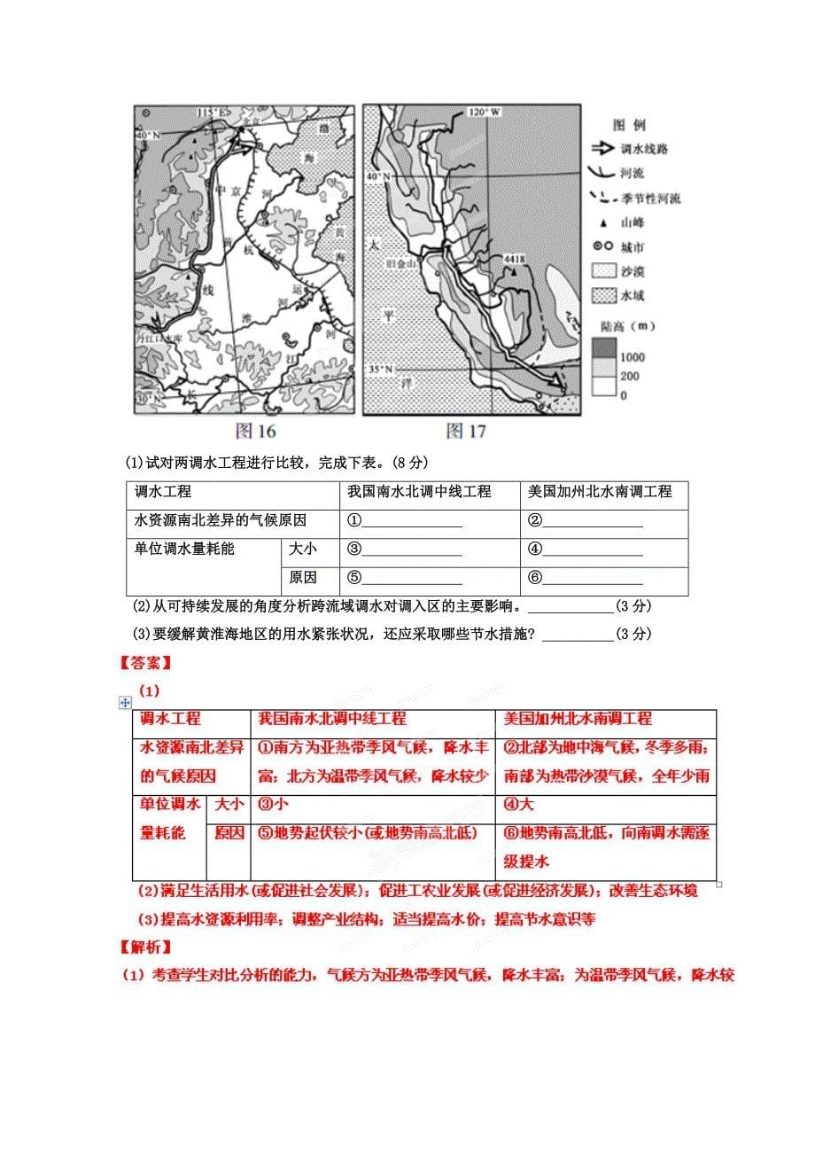 高考地理艺术生专用精品复习资料_专题23_区际联系与区域协调发展(教师版) ---精校 Word版含答案_第5页