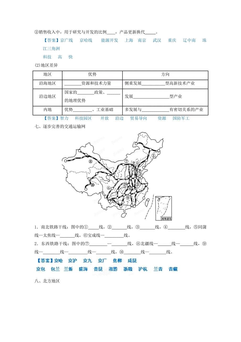 高考地理艺术生专用精品复习资料_专题25_中国地理(教师版) ---精校 Word版含答案_第5页