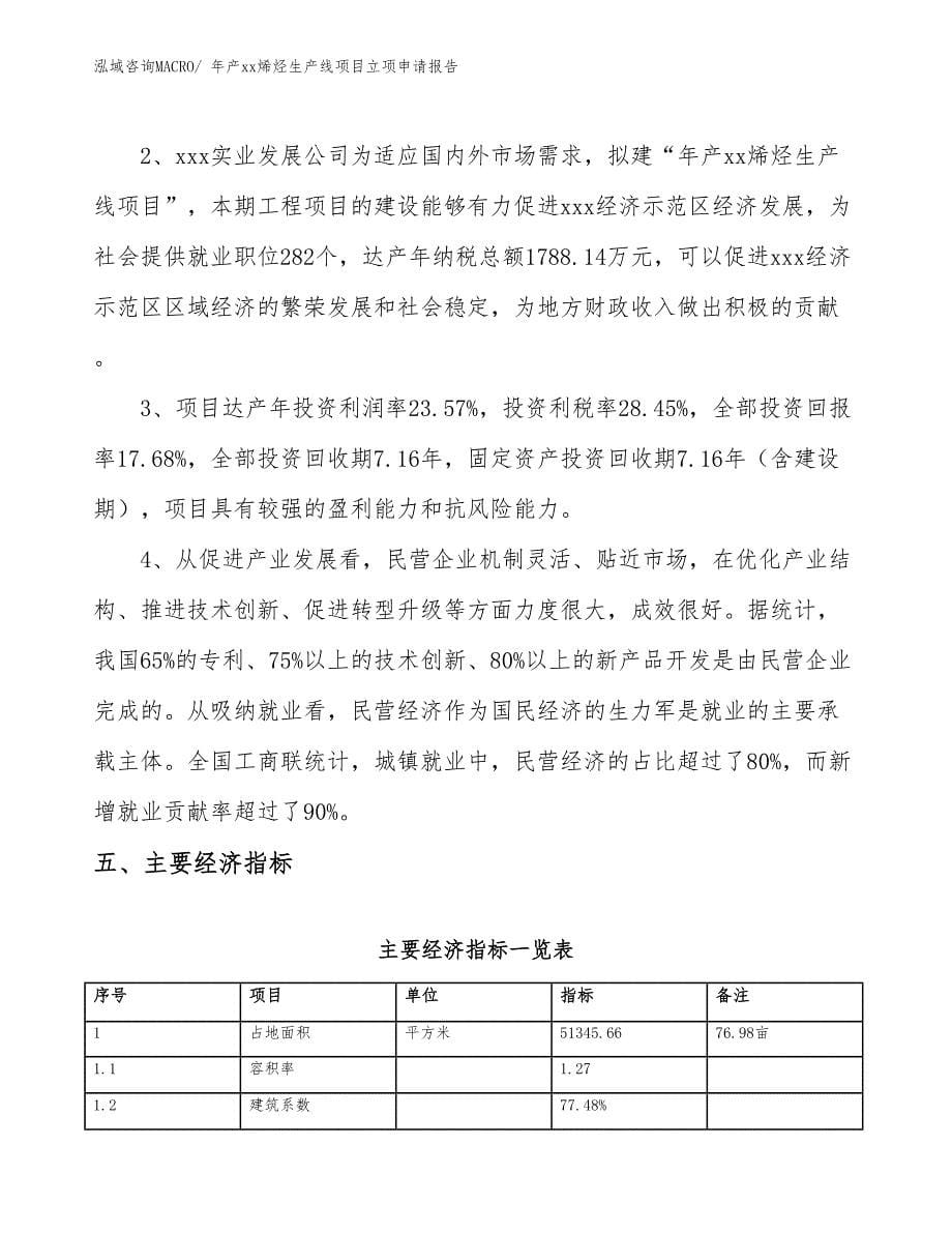 年产xx烯烃生产线项目立项申请报告_第5页