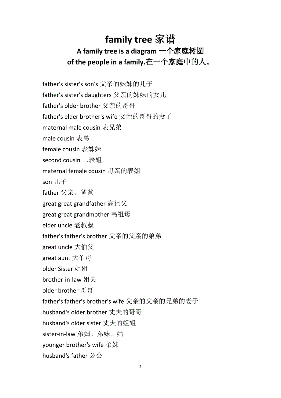 《中英文家谱》word版_第2页