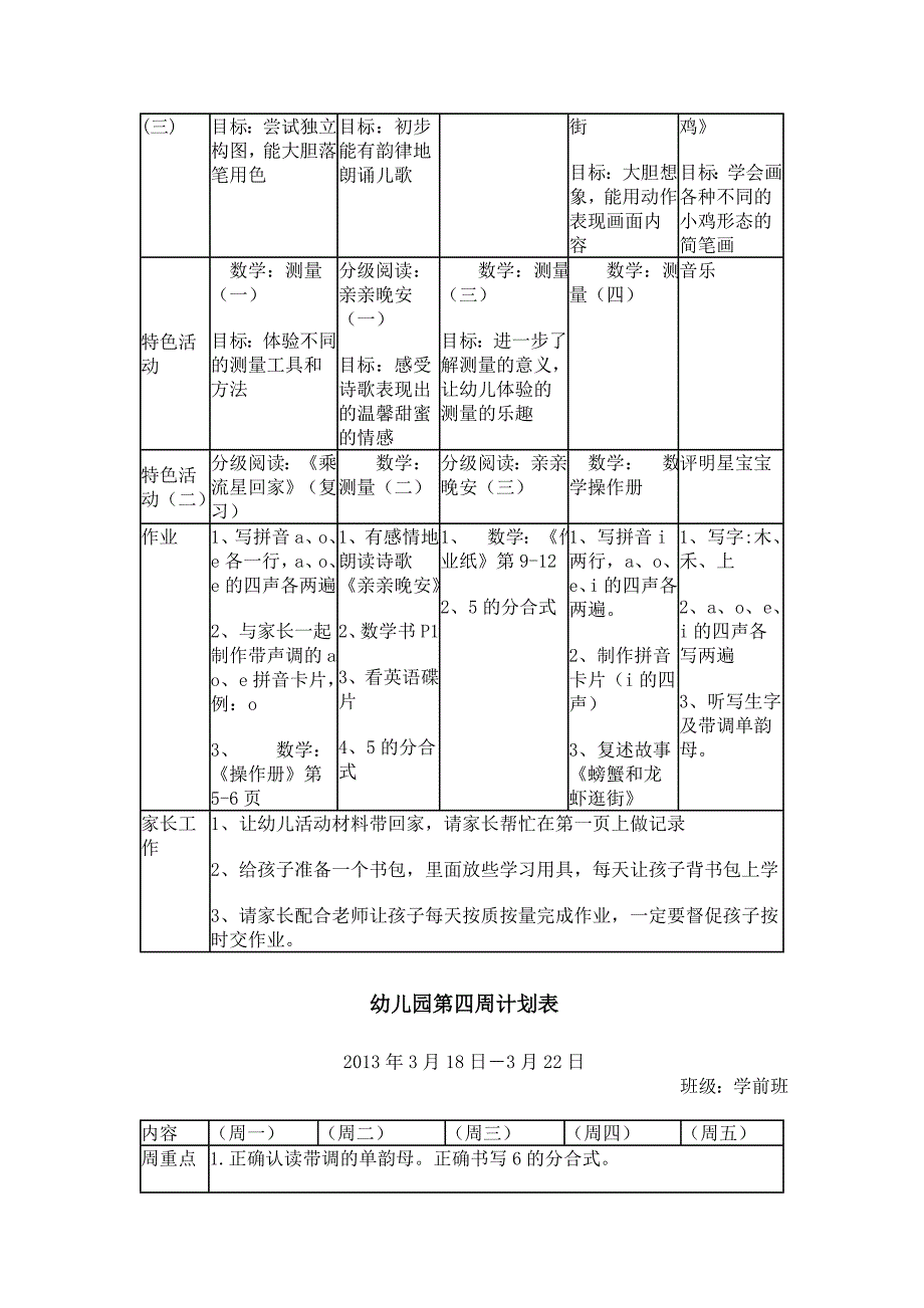 《学前班周计划》word版_第3页