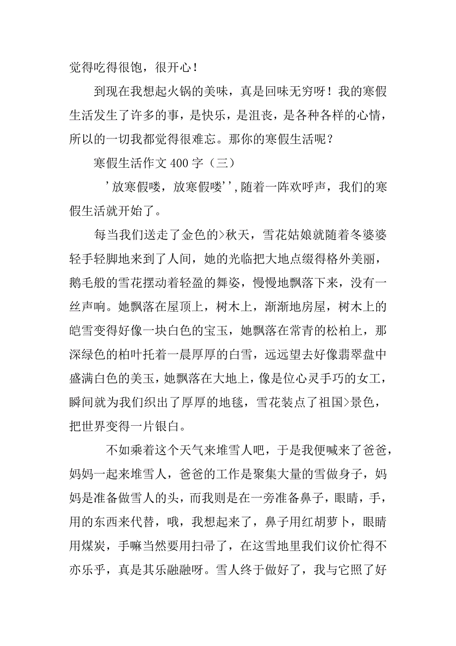 寒假总结400字作文_第3页