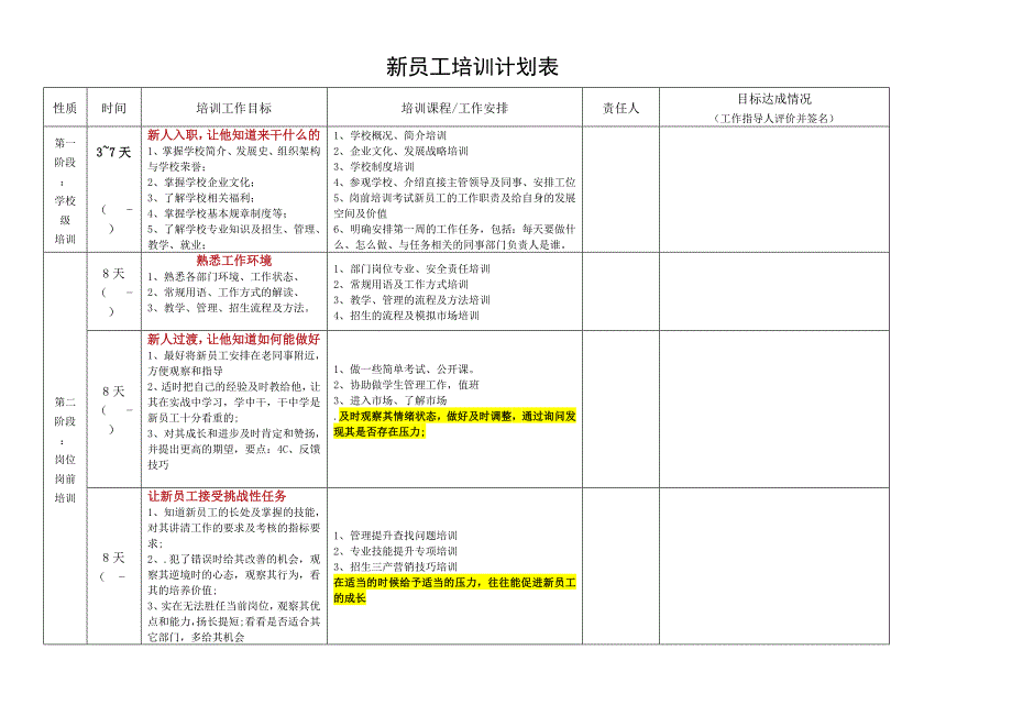 《培训计划表》word版_第1页