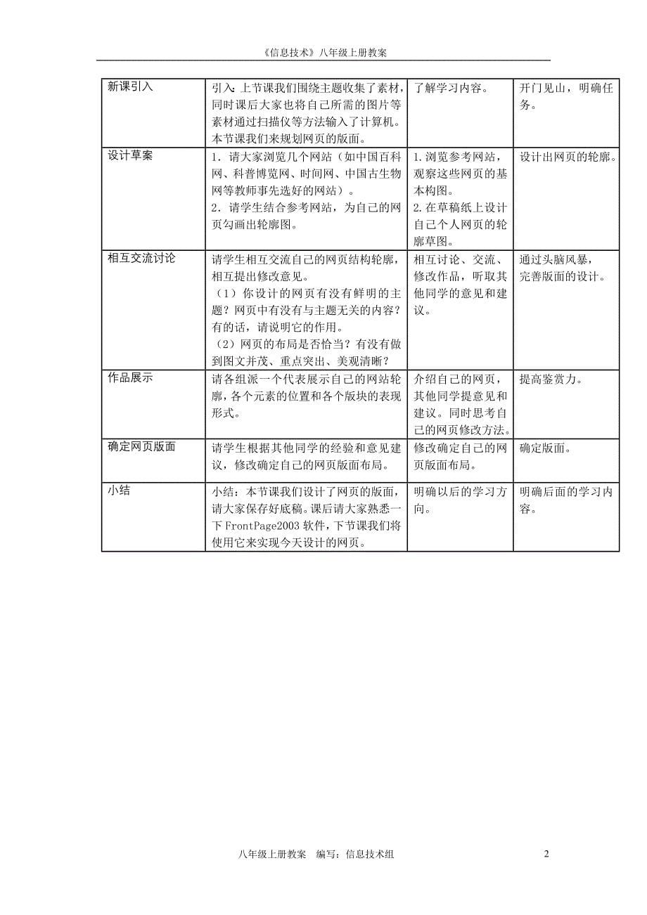 八年级上册信息技术教案-(上海科教版)_第5页