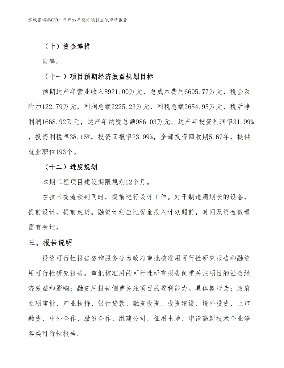 年产xx羊皮灯项目立项申请报告_第4页