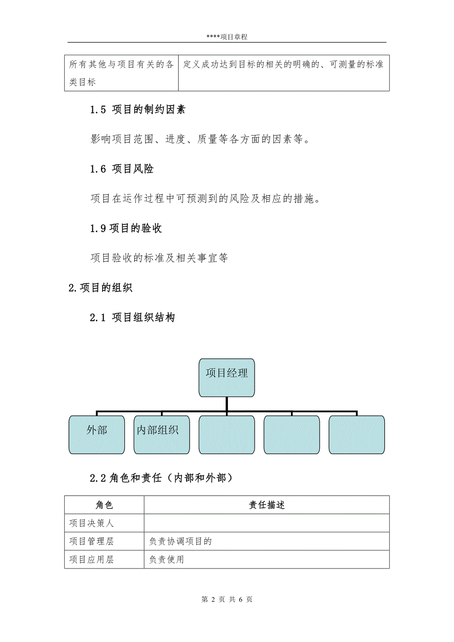 《项目章程模板》word版_第3页