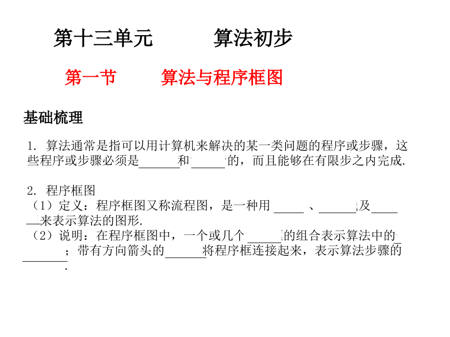 2011高考-算法初步(专题复习)_第1页