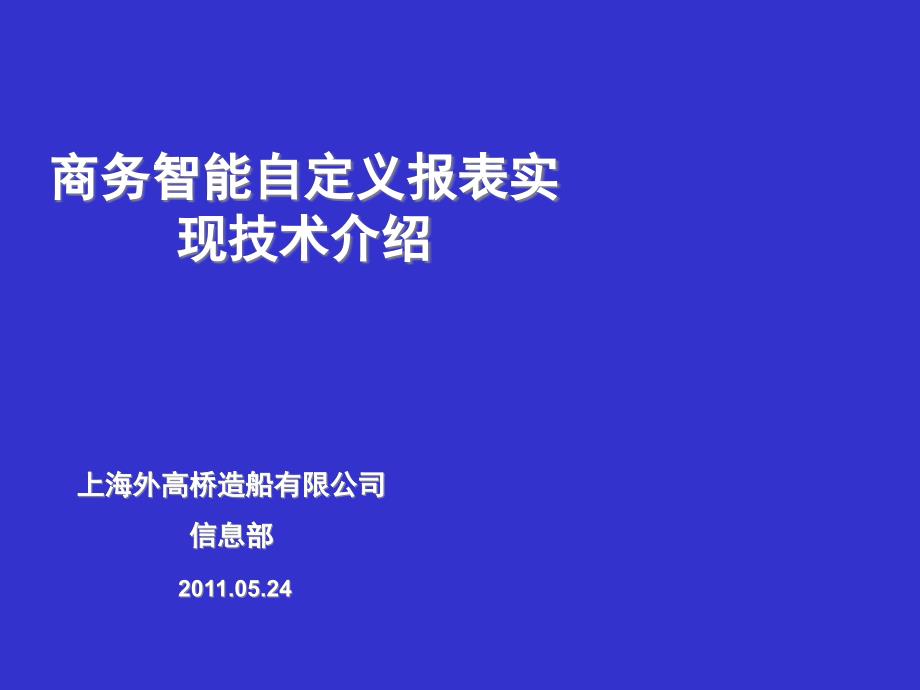 商务智能自定义报表实现技术介绍_第1页